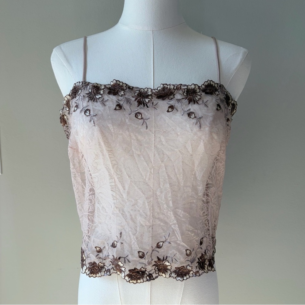 Parisa Blush Floral Lace Camisole